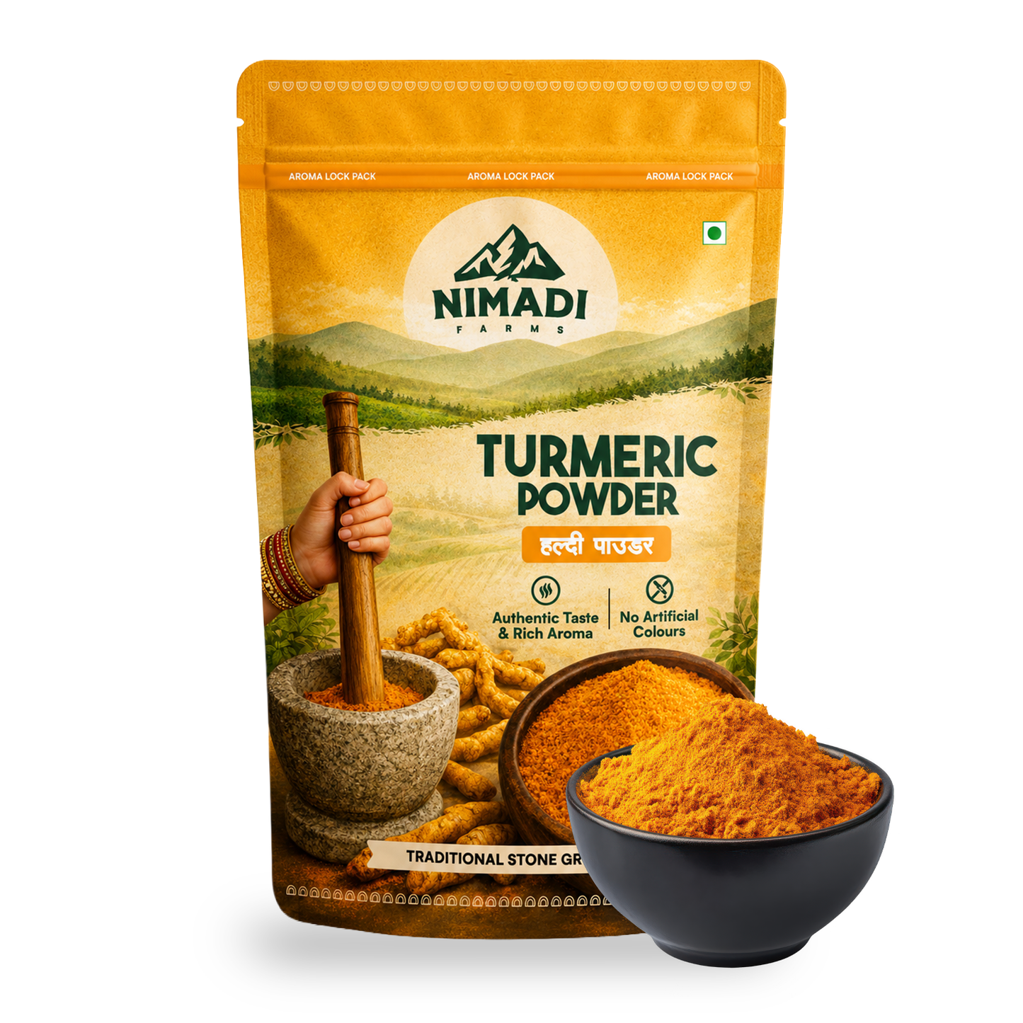 Turmeric Powder - Stone Crushed (RPM <= 140)