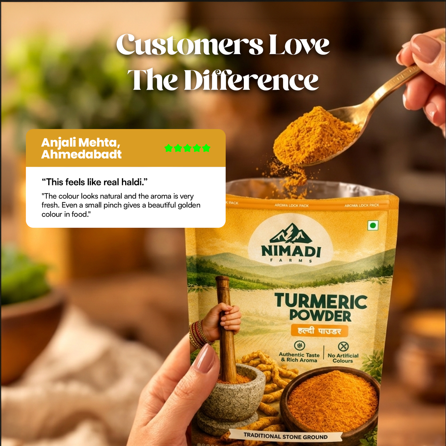 Turmeric Powder - Stone Crushed (RPM <= 140)