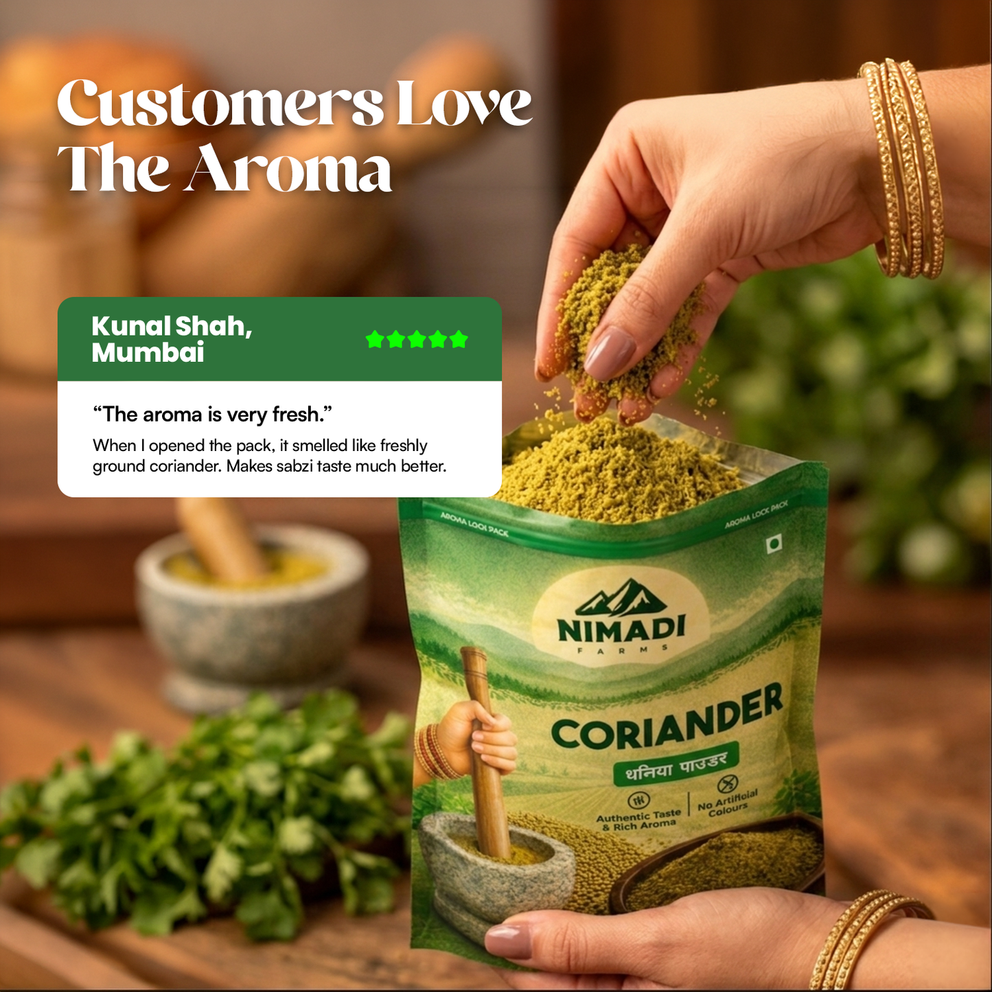 Coriander Powder - Stone Crushed (RPM <= 140)
