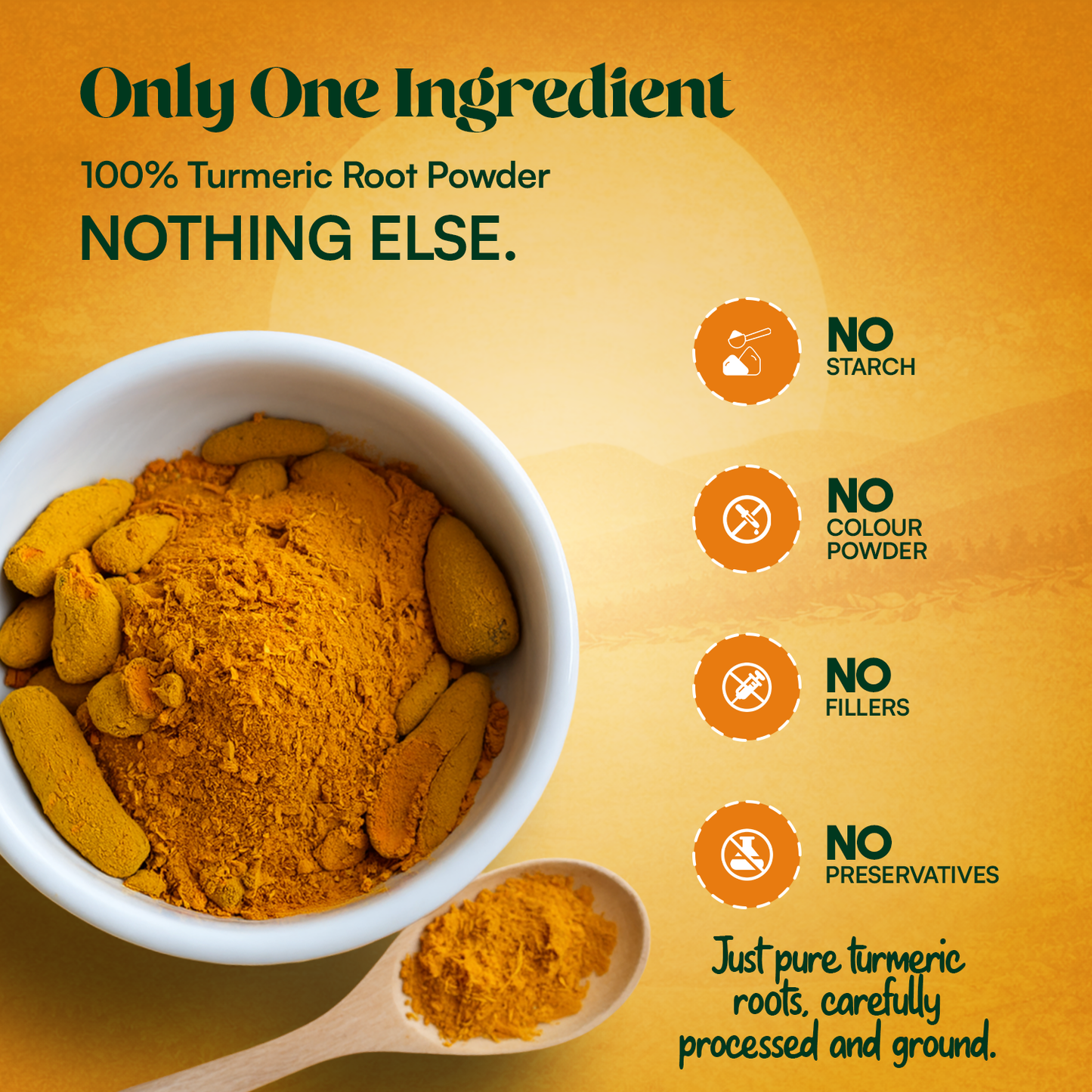 Turmeric Powder - Stone Crushed (RPM <= 140)