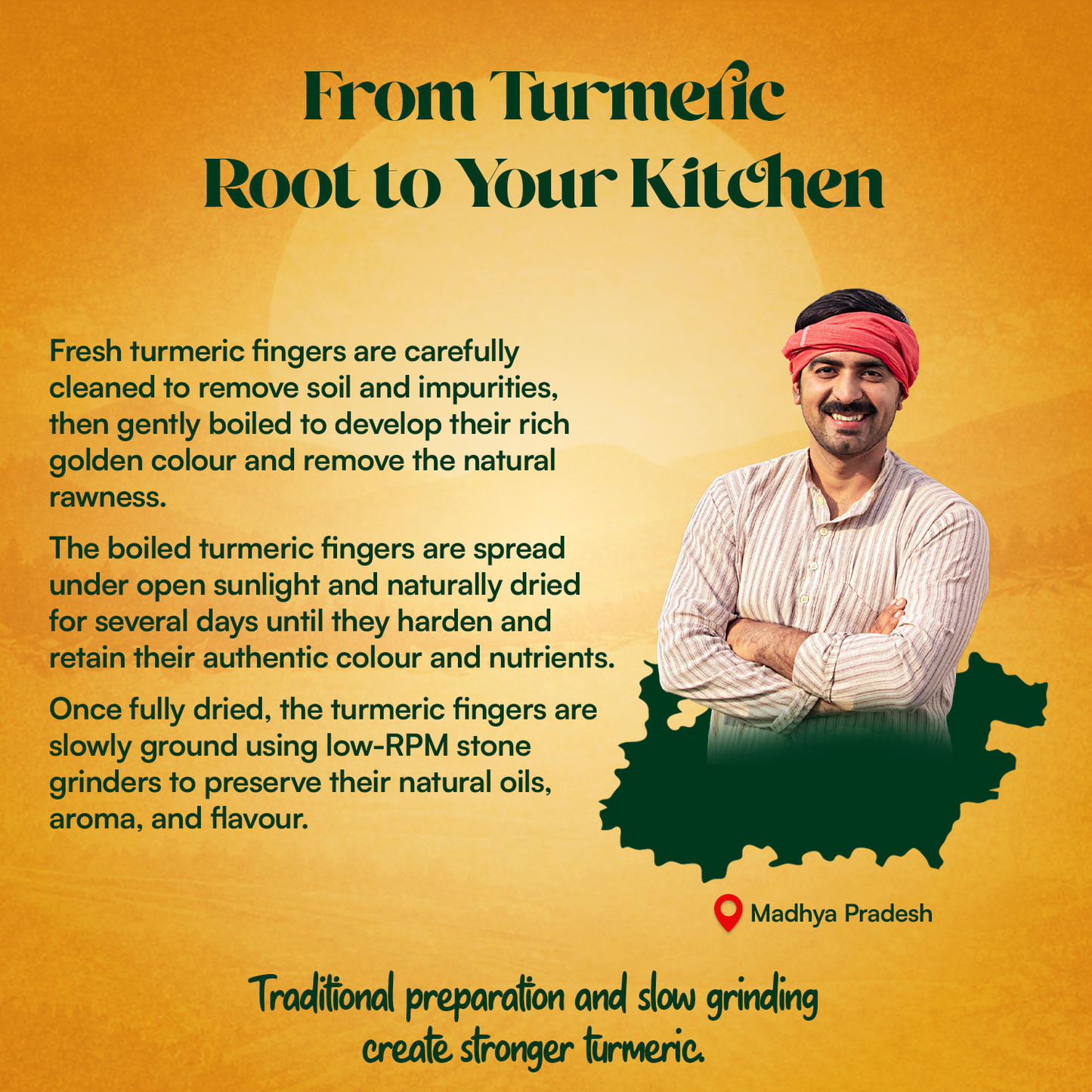 Turmeric Powder - Stone Crushed (RPM <= 140)
