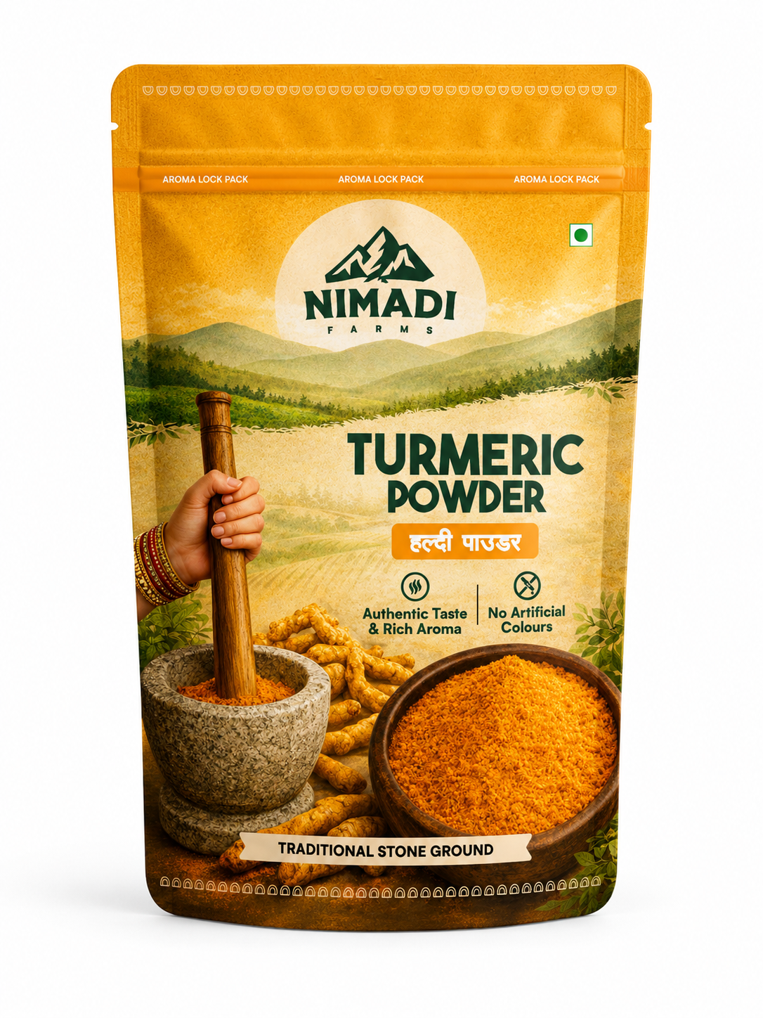 Turmeric Powder - Stone Crushed (RPM <= 140)